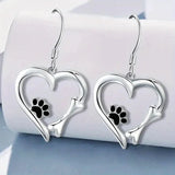 Sweet Paw Heart Drop Earrings