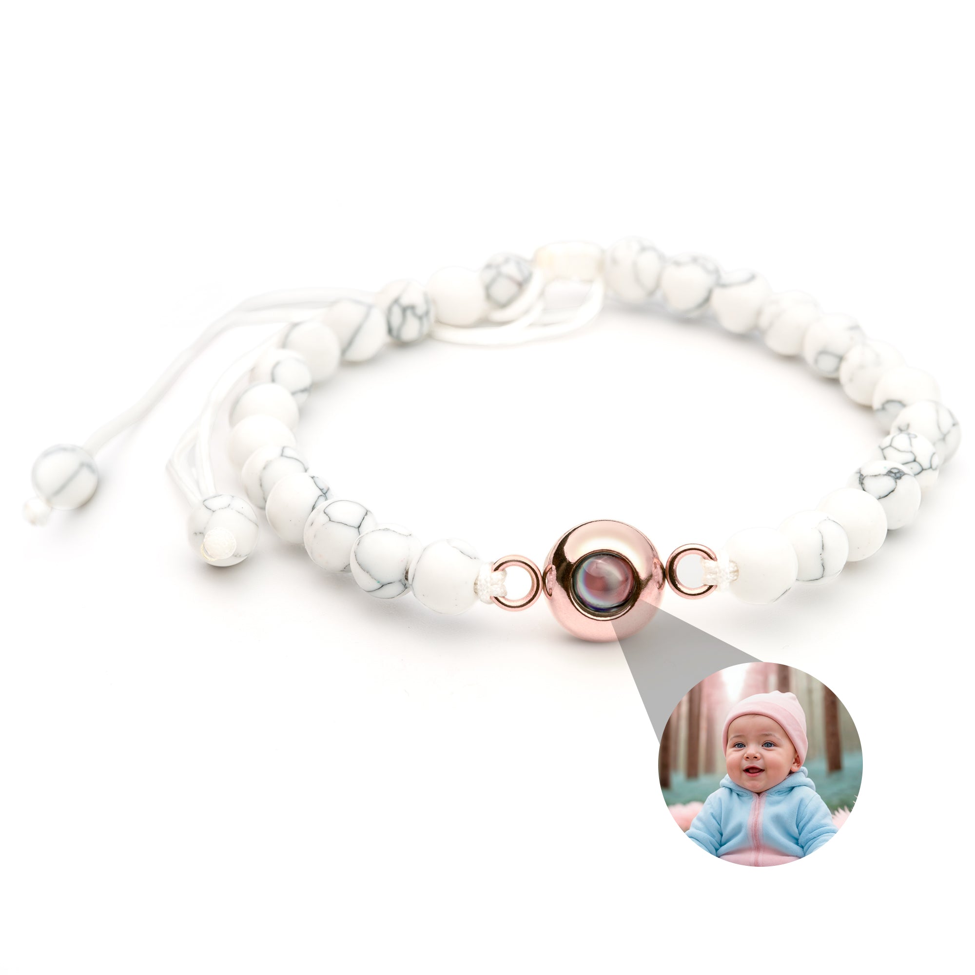 PERSONNALISÉ BRACELET PHOTO AVEC VOTRE PHOTO - PEARLS