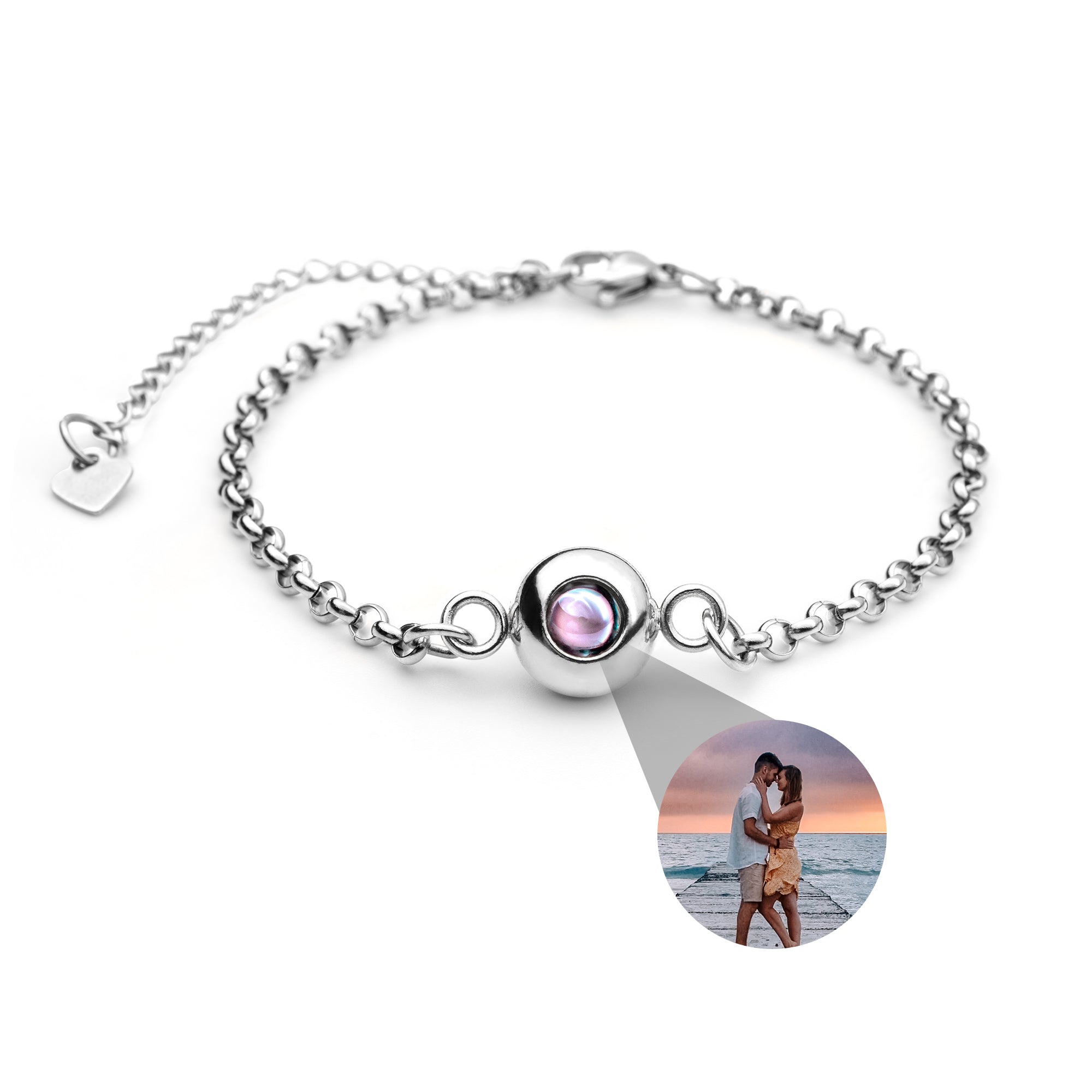 PERSONNALISÉ BRACELET PHOTO AVEC VOTRE PHOTO - ROLO CHAÎNE