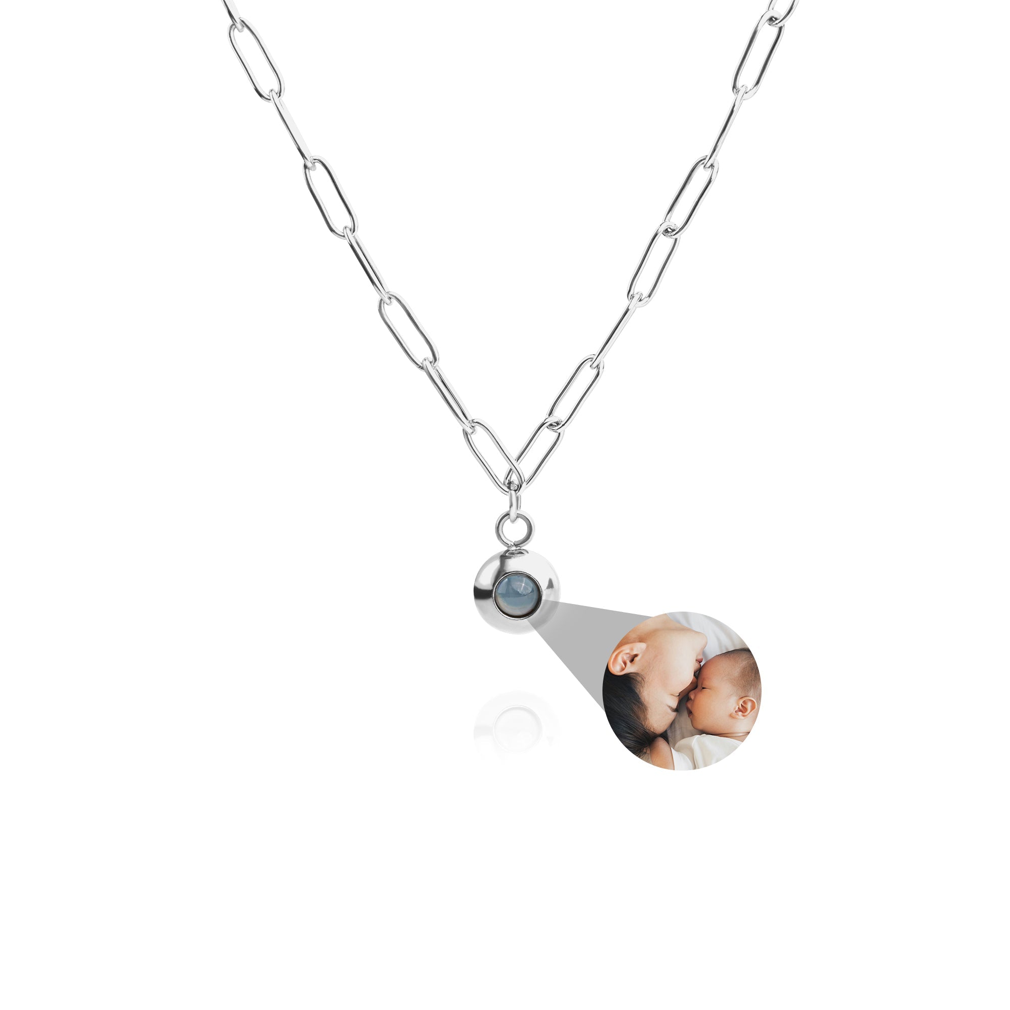 PERSONNALISÉ PHOTO COLLIER - PAPERCLIP CHAÎNE