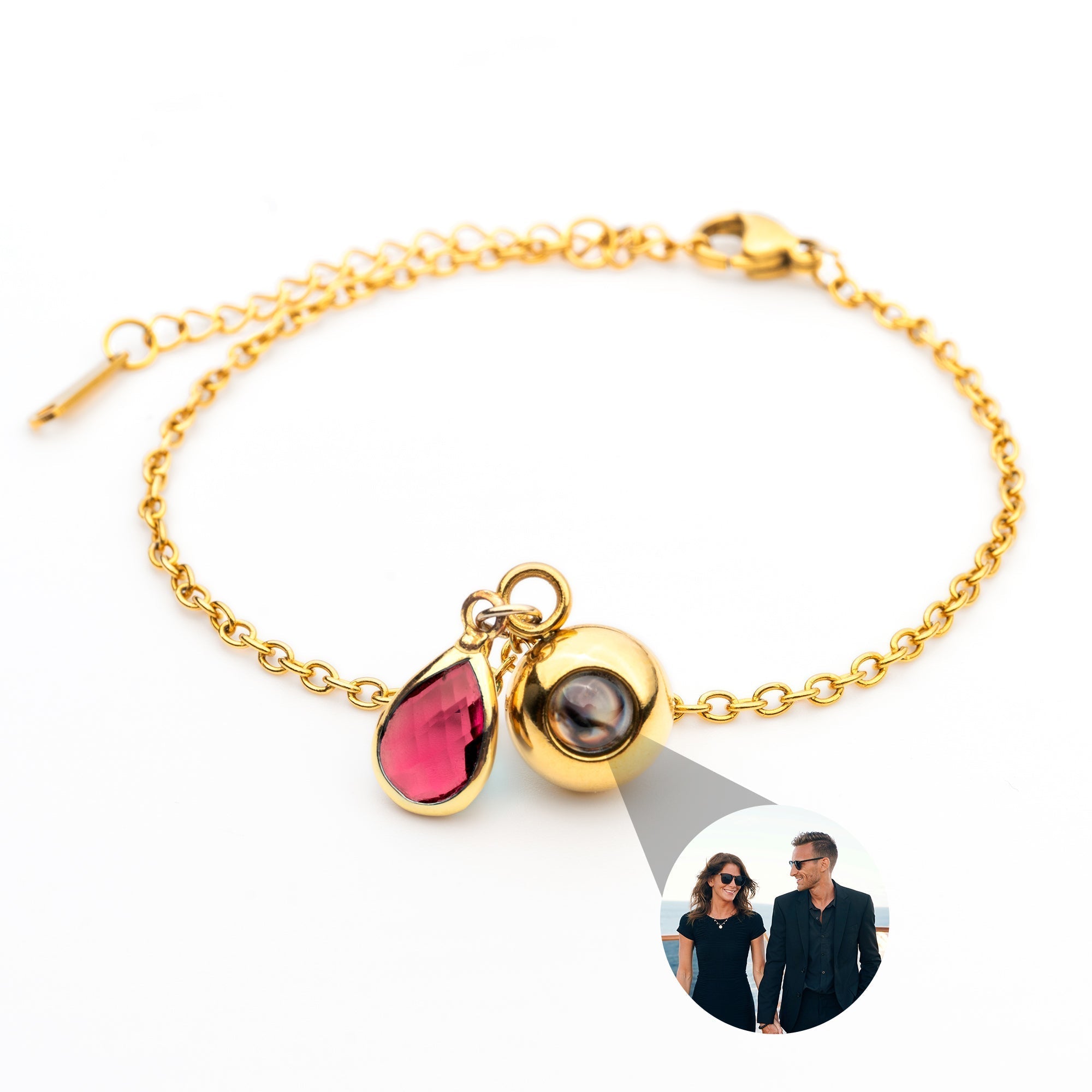 PERSONNALISÉ BRACELET PHOTO AVEC VOTRE PHOTO - BIRTHSTONE