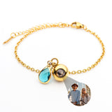 PERSONNALISÉ BRACELET PHOTO AVEC VOTRE PHOTO - BIRTHSTONE