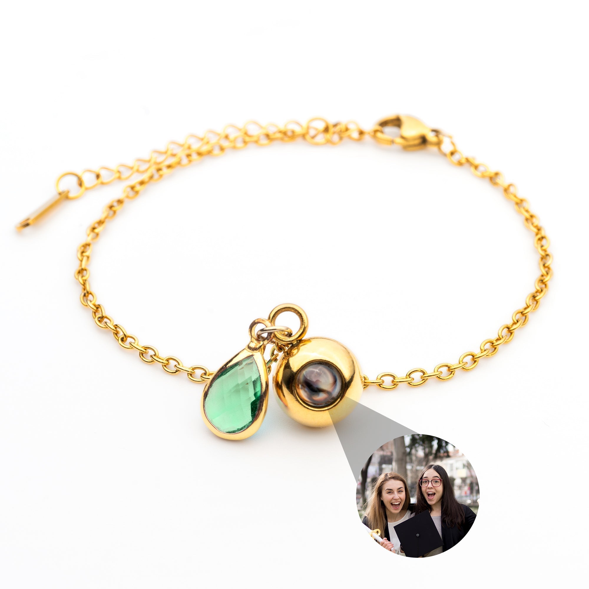 PERSONNALISÉ BRACELET PHOTO AVEC VOTRE PHOTO - BIRTHSTONE