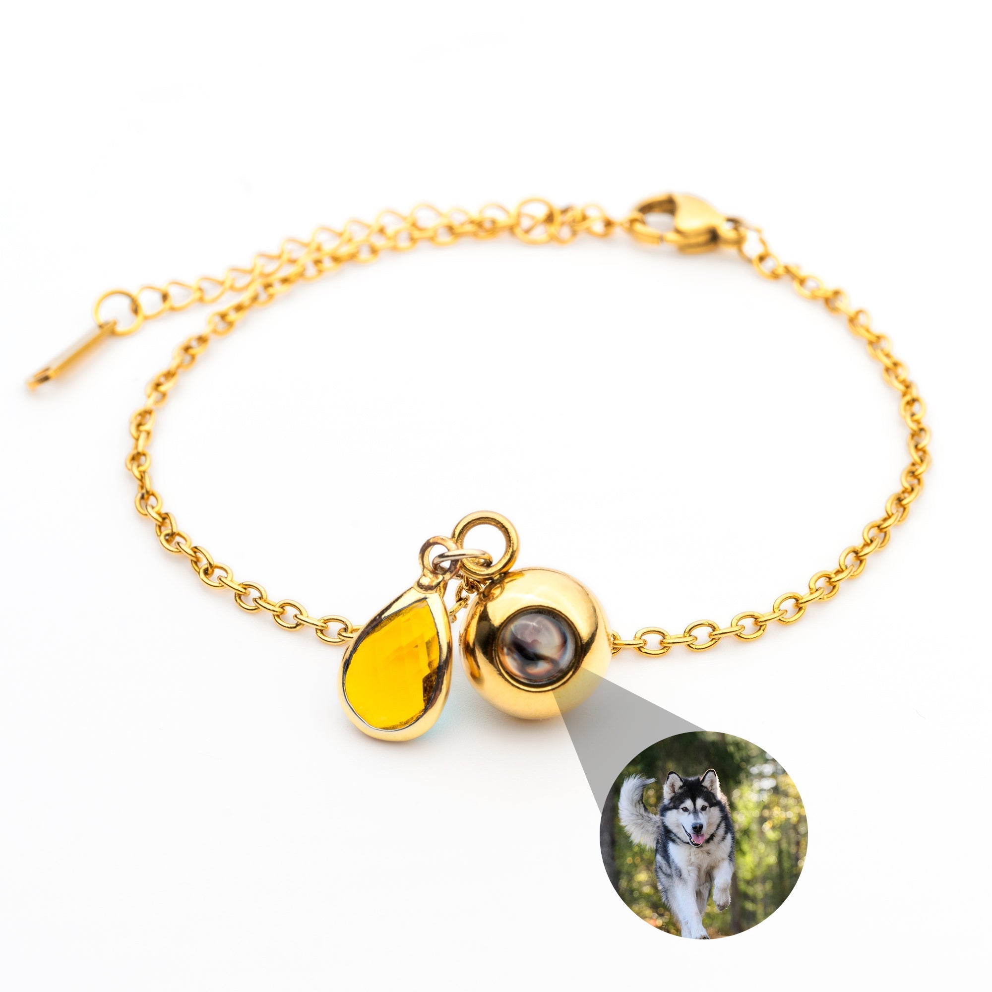 PERSONNALISÉ BRACELET PHOTO AVEC VOTRE PHOTO - BIRTHSTONE