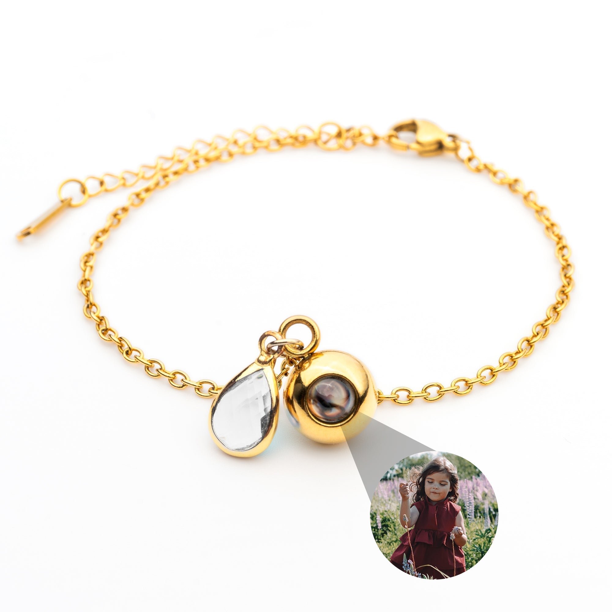 PERSONNALISÉ BRACELET PHOTO AVEC VOTRE PHOTO - BIRTHSTONE