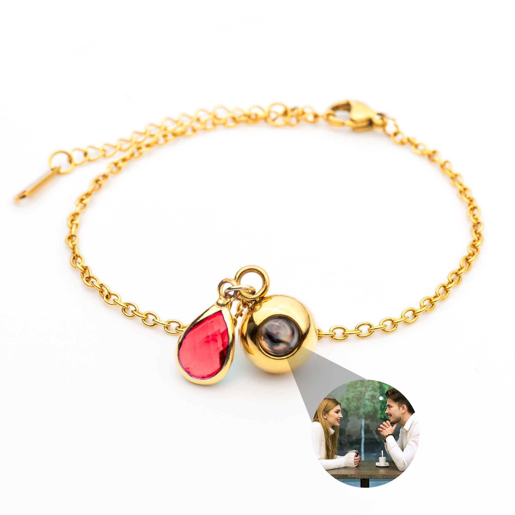 PERSONNALISÉ BRACELET PHOTO AVEC VOTRE PHOTO - BIRTHSTONE