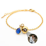 PERSONNALISÉ BRACELET PHOTO AVEC VOTRE PHOTO - BIRTHSTONE