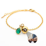 PERSONNALISÉ BRACELET PHOTO AVEC VOTRE PHOTO - BIRTHSTONE