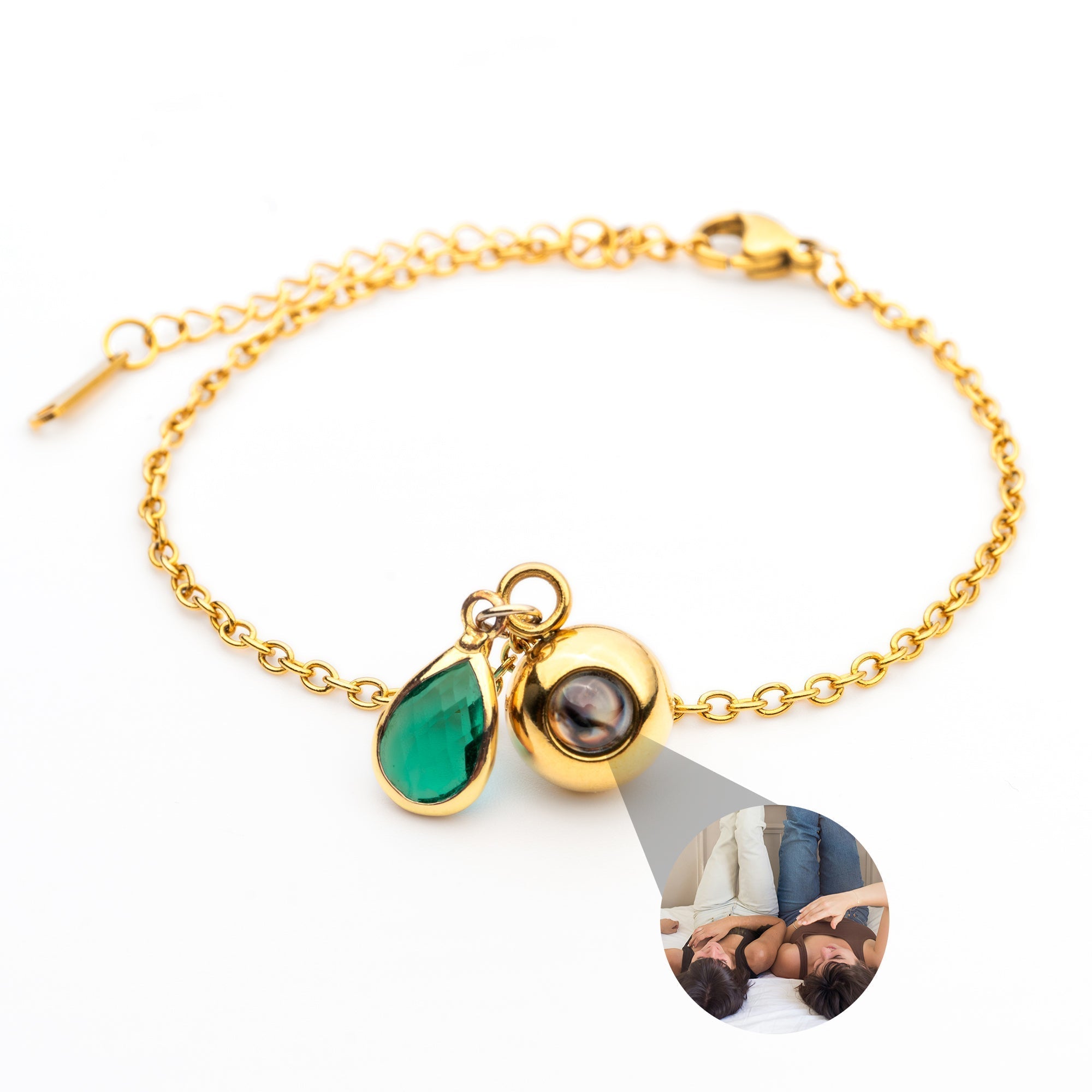 PERSONNALISÉ BRACELET PHOTO AVEC VOTRE PHOTO - BIRTHSTONE