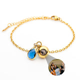 PERSONNALISÉ BRACELET PHOTO AVEC VOTRE PHOTO - BIRTHSTONE