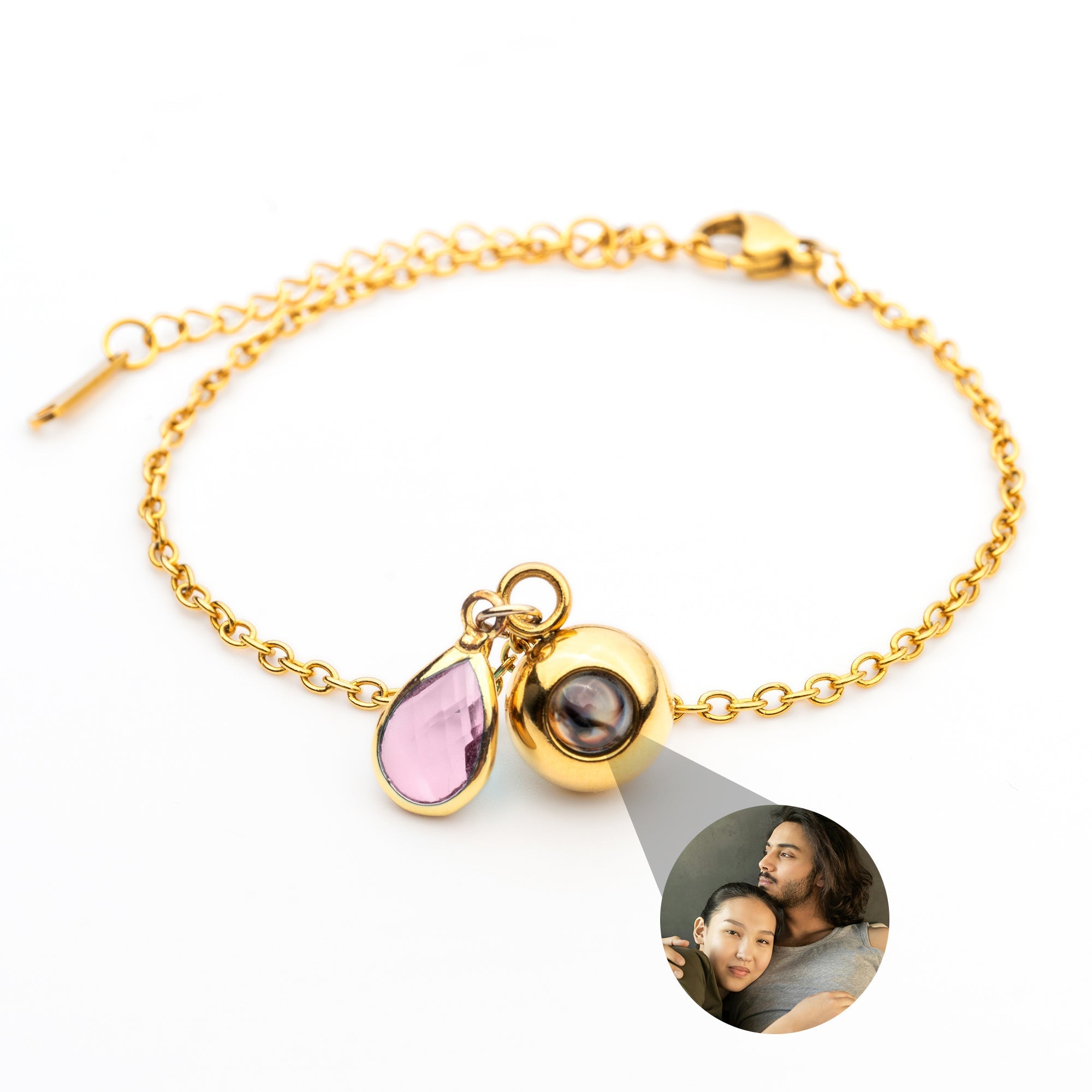 PERSONNALISÉ BRACELET PHOTO AVEC VOTRE PHOTO - BIRTHSTONE