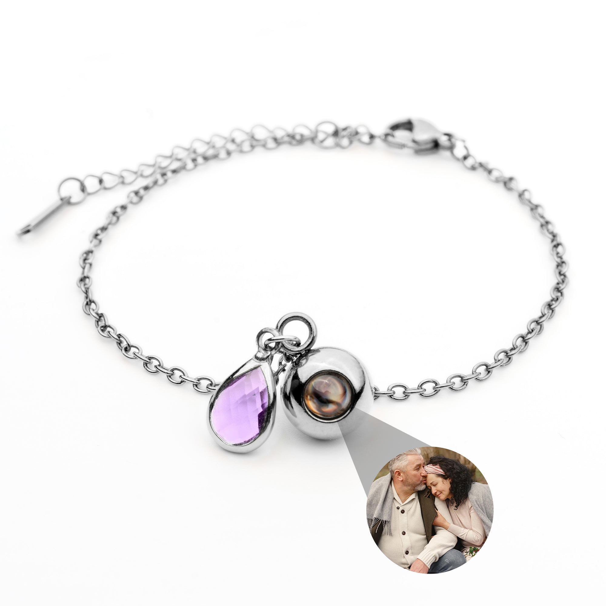 PERSONNALISÉ BRACELET PHOTO AVEC VOTRE PHOTO - BIRTHSTONE