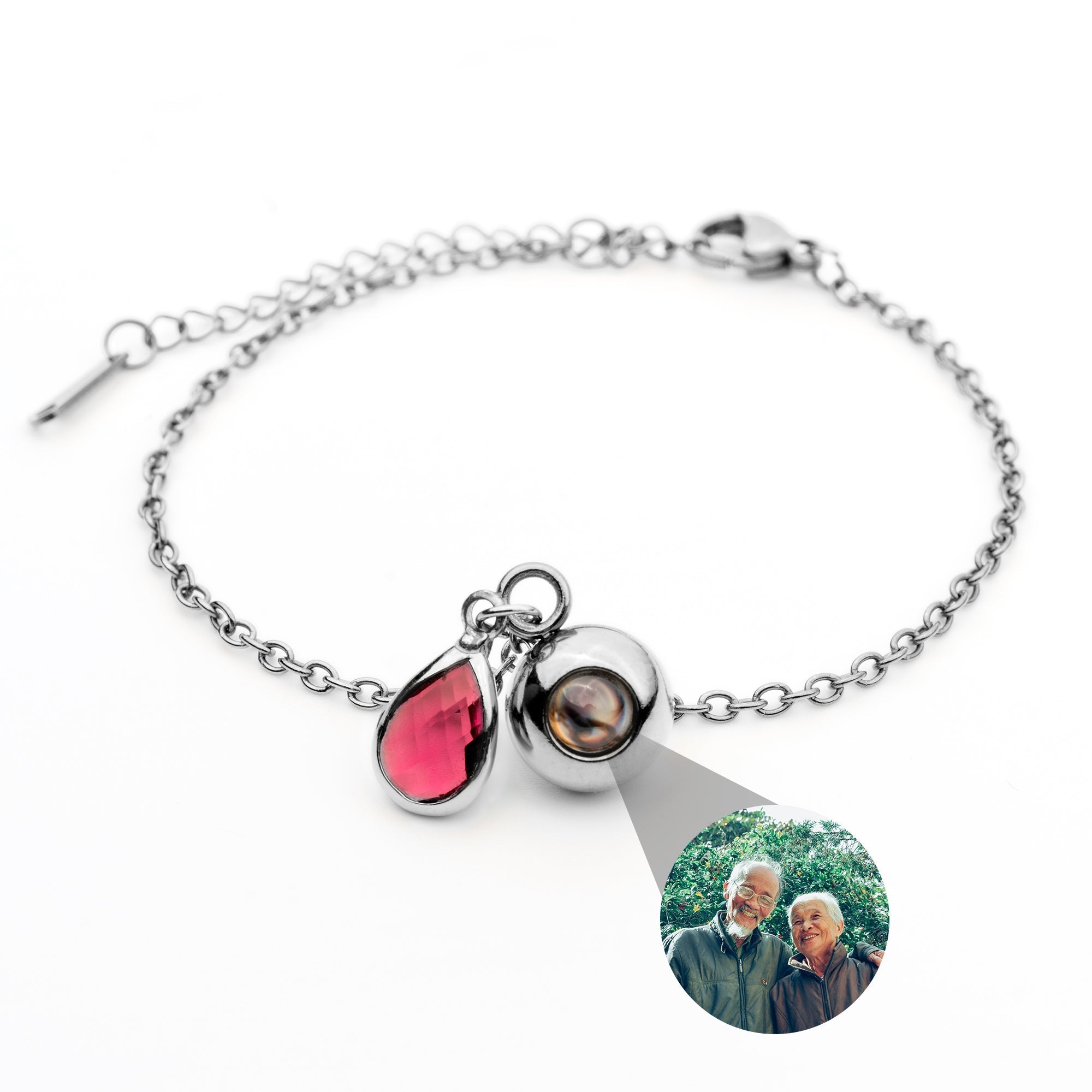 PERSONNALISÉ BRACELET PHOTO AVEC VOTRE PHOTO - BIRTHSTONE