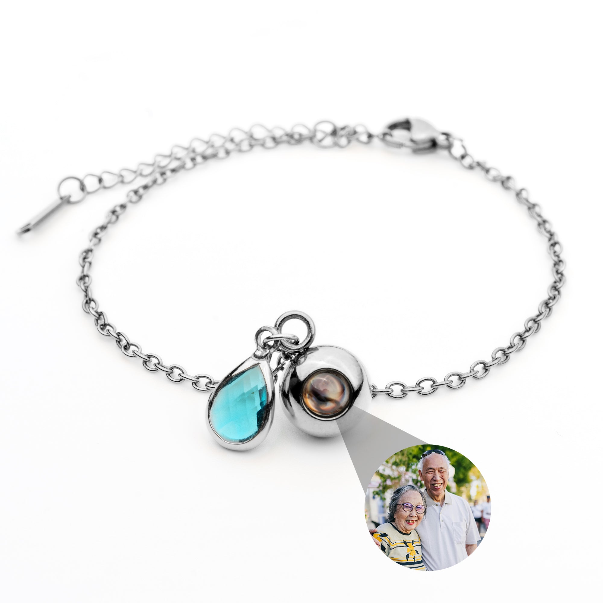 PERSONNALISÉ BRACELET PHOTO AVEC VOTRE PHOTO - BIRTHSTONE