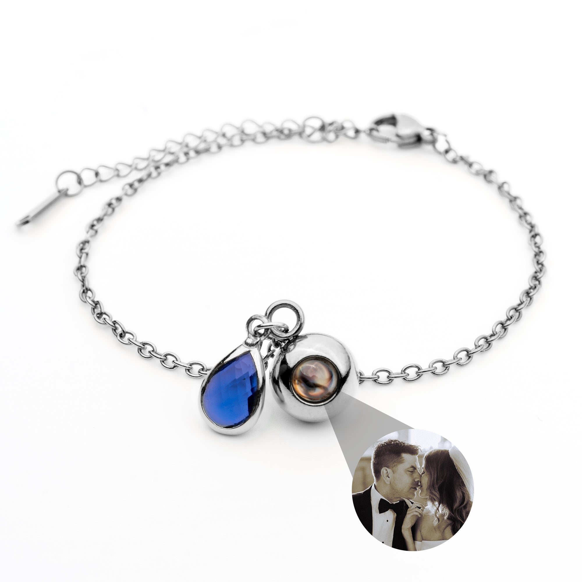 PERSONNALISÉ BRACELET PHOTO AVEC VOTRE PHOTO - BIRTHSTONE