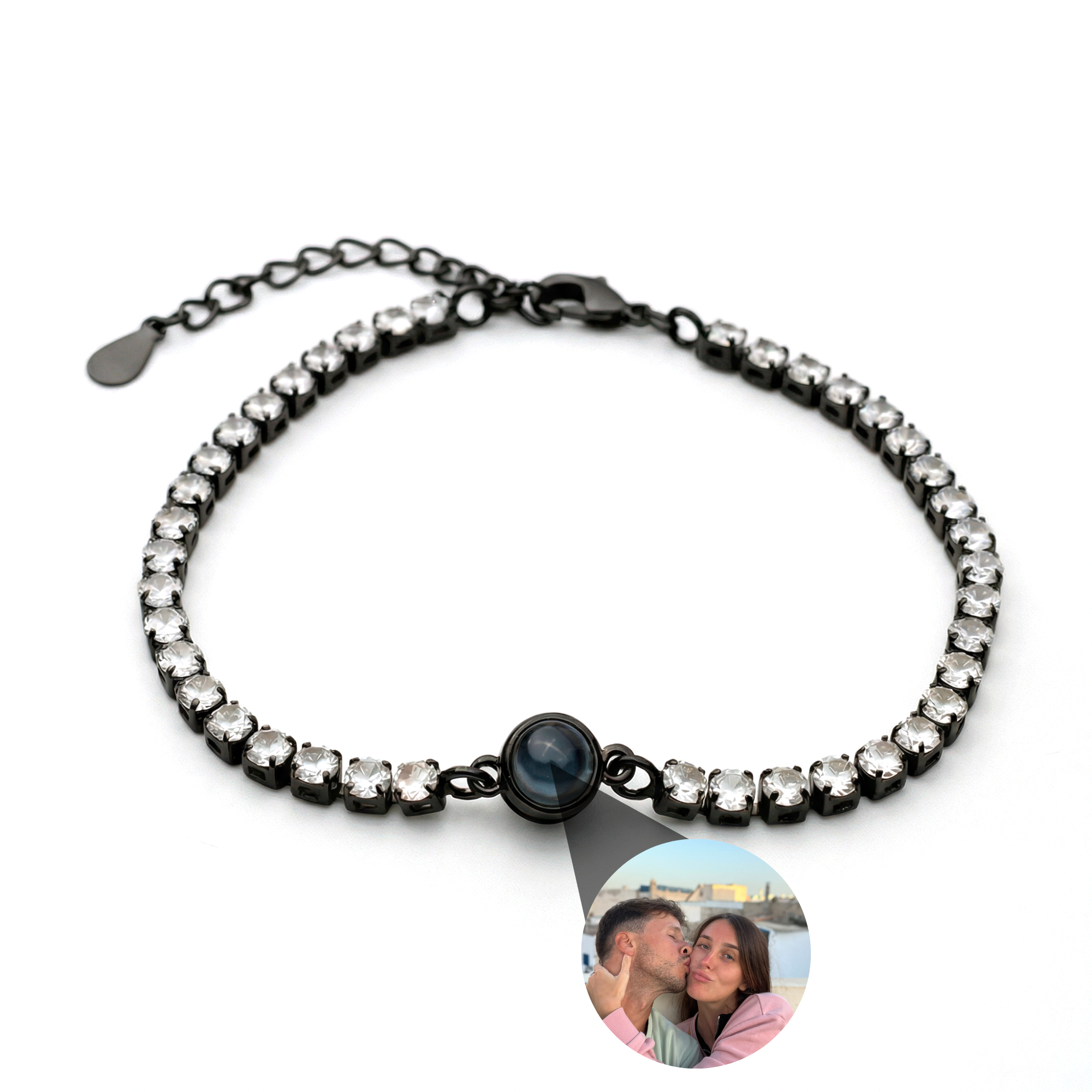 PERSONNALISÉ BRACELET PHOTO AVEC VOTRE PHOTO - TENNIS ZIRCONIA