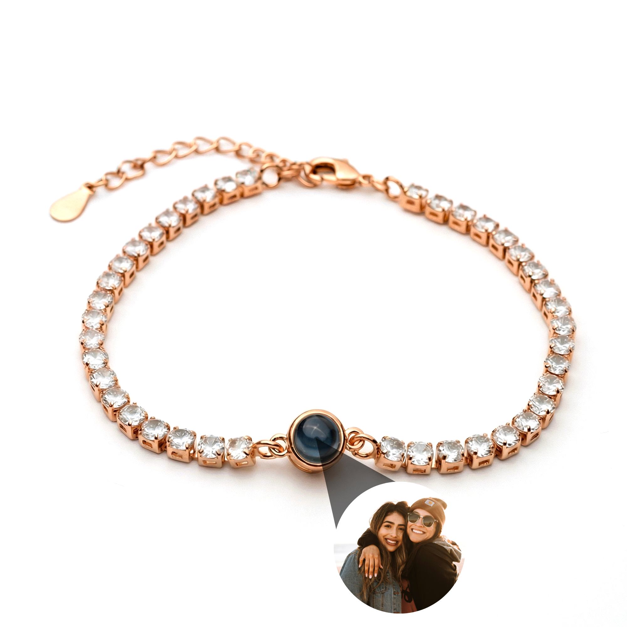 PERSONNALISÉ BRACELET PHOTO AVEC VOTRE PHOTO - TENNIS ZIRCONIA