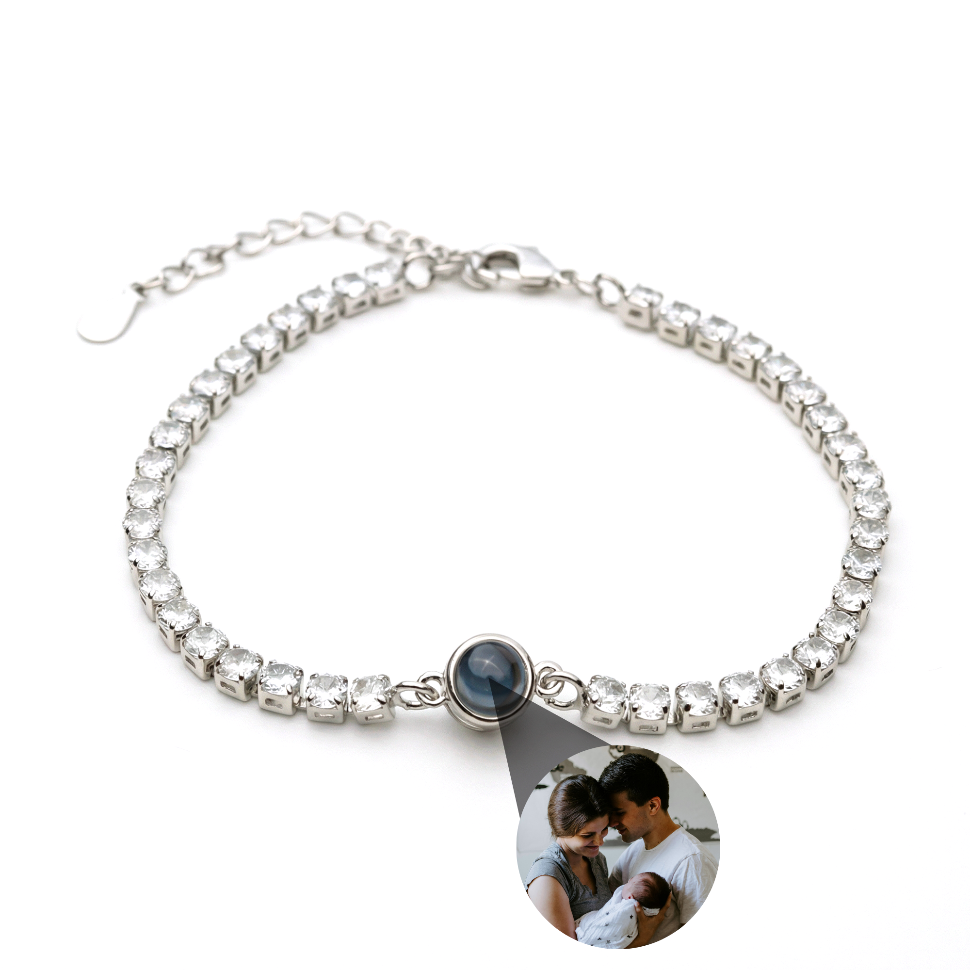 PERSONNALISÉ BRACELET PHOTO AVEC VOTRE PHOTO - TENNIS ZIRCONIA