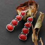 BOUCLES D'OREILLES VINTAGE TURQUOISE IMPOSANT GOUTTE