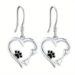 Sweet Paw Heart Drop Earrings
