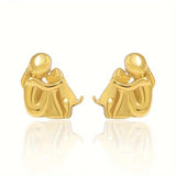 Hug & Love Two-Tone Earrings