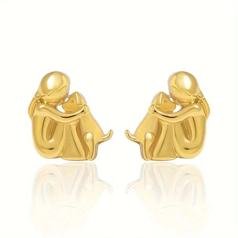 Hug & Love Two-Tone Earrings