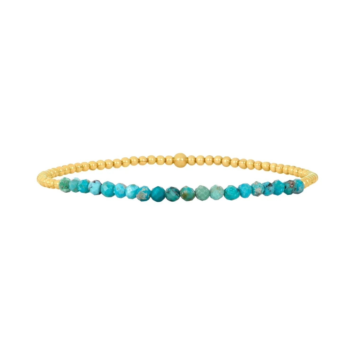 BRACELET 18K OR TURQUOISE PERLÉ