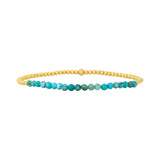BRACELET 18K OR TURQUOISE PERLÉ