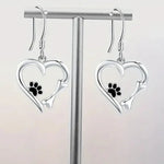 Sweet Paw Heart Drop Earrings