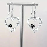 Sweet Paw Heart Drop Earrings