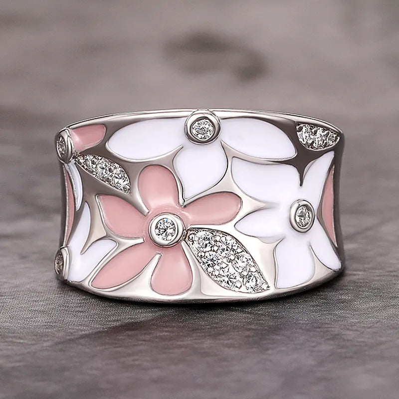 BAGUE VINTAGE FLEUR ZIRCONE