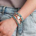 Unique Jasper Leather Bracelet