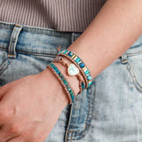 Unique Jasper Leather Bracelet