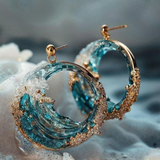 Unique Stormy Sea Earrings