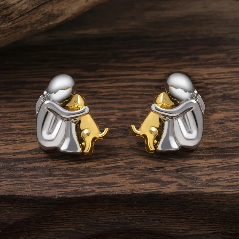 Hug & Love Two-Tone Earrings