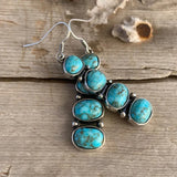 BOUCLES D'OREILLES VINTAGE TURQUOISE IMPOSANT GOUTTE