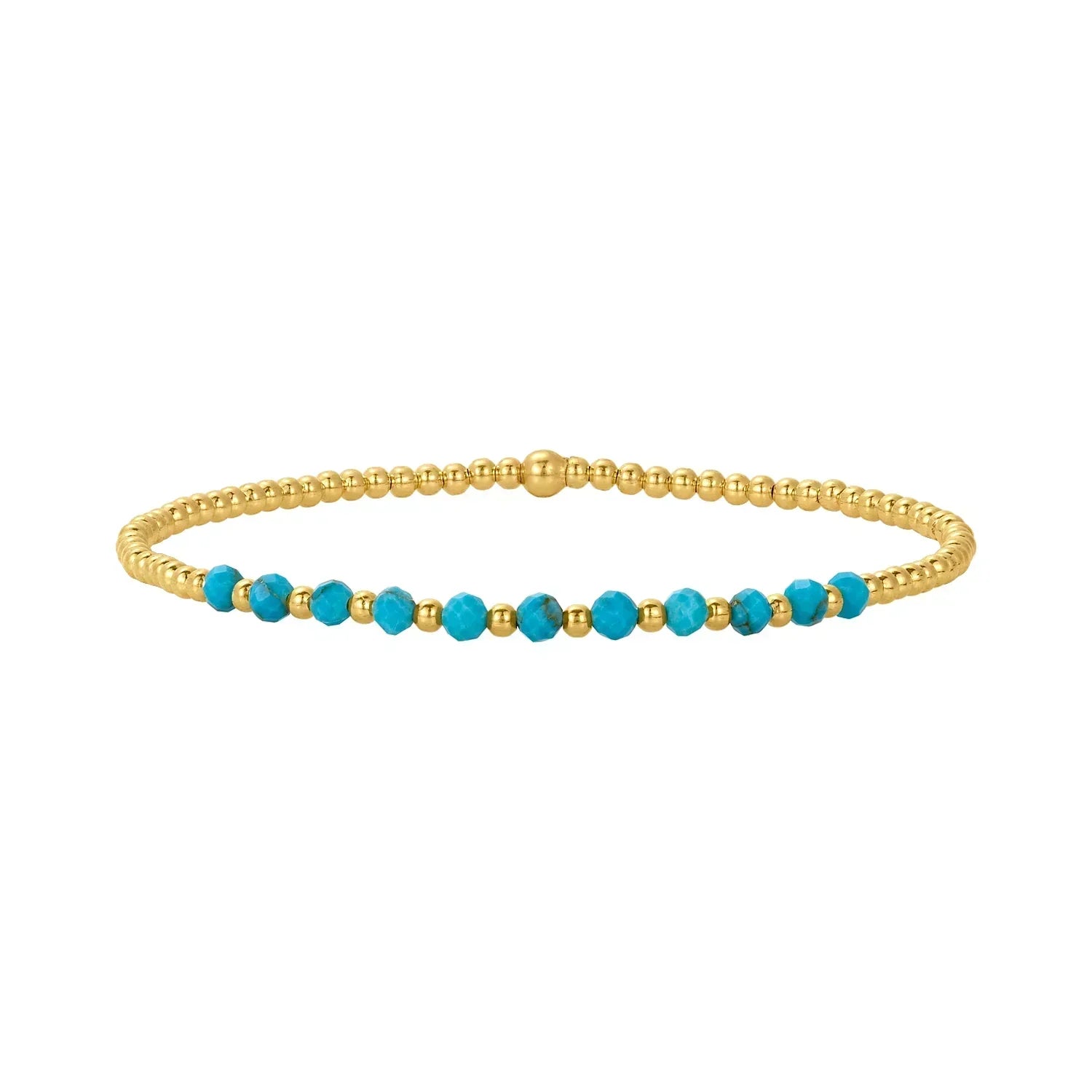 BRACELET 18K OR TURQUOISE PERLÉ