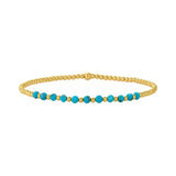 BRACELET 18K OR TURQUOISE PERLÉ