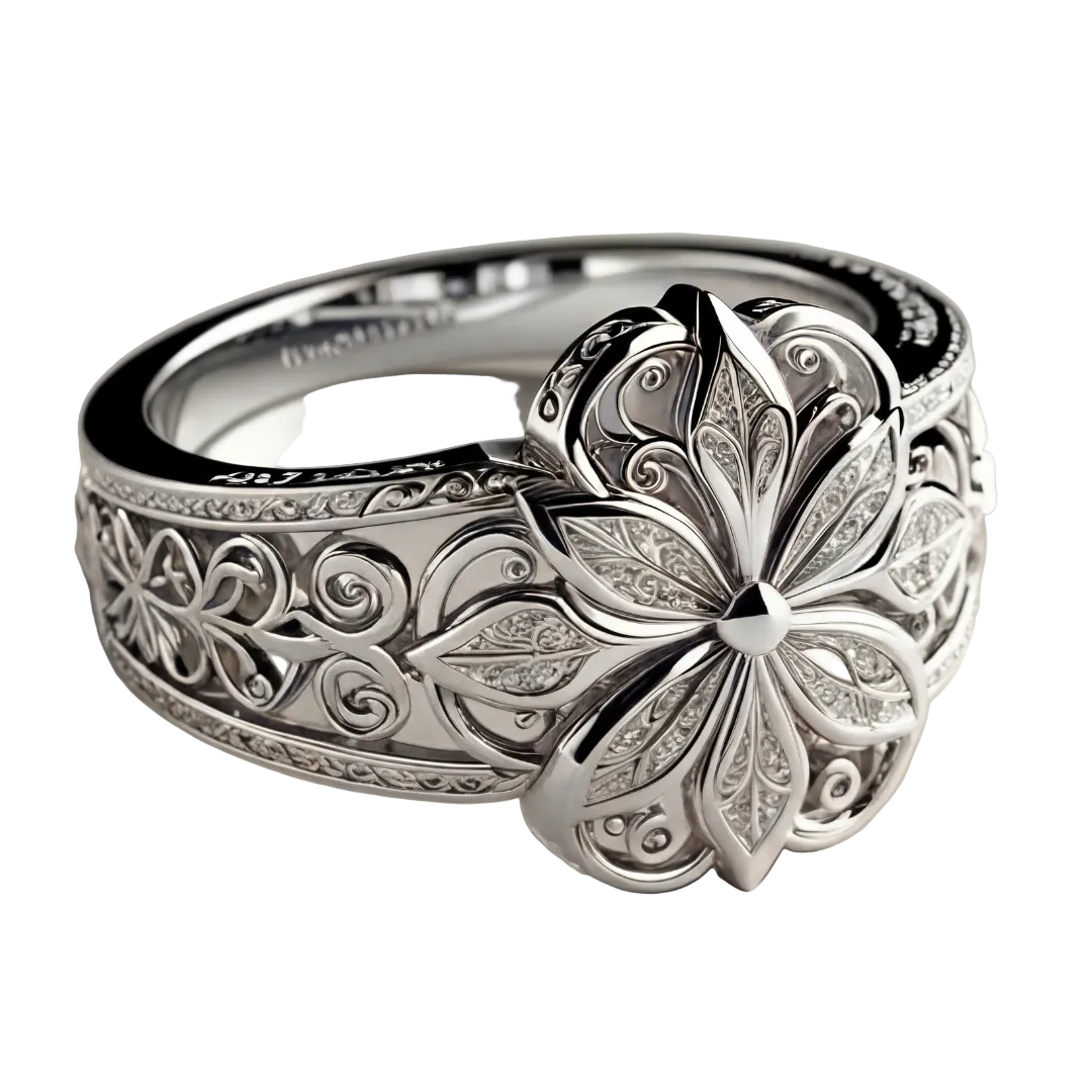 Flower Zirconia Exotic Gold Ring