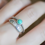BAGUE VINTAGE LUNAIRE TURQUOISE ARGENT