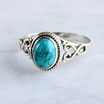 BAGUE INTEMPOREL ARGENT OVALE TURQUOISE