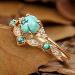 ENSEMBLE AUREVA TURQUOISE COURONNE OR BAGUE