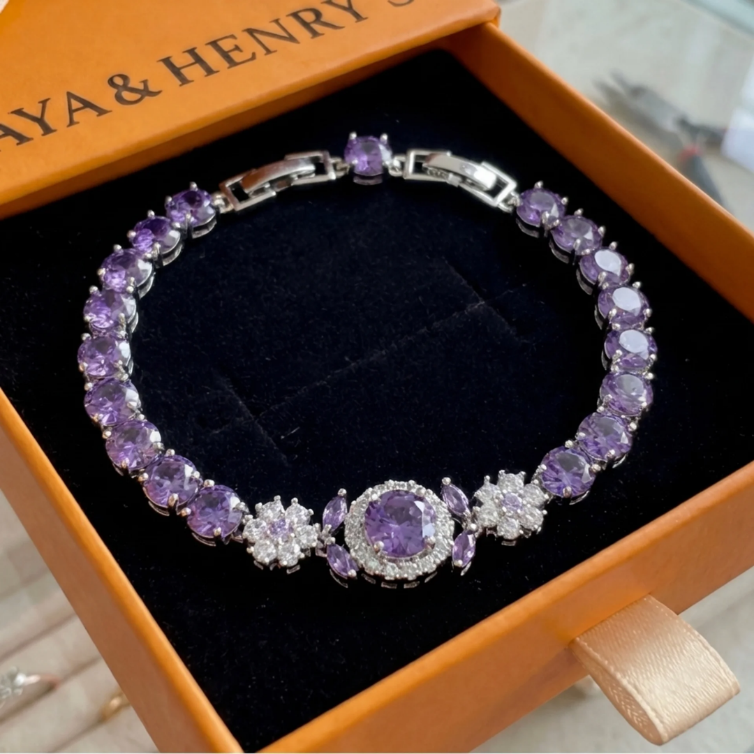 Bracelet Velmira Couronne Tennis | Or Blanc