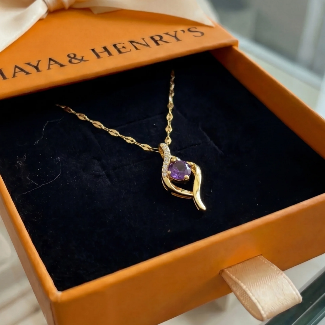Collier Vespera Améthyste Tourbillon | Or