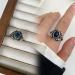 BAGUE VINTAGE MINUIT BLEU INCRUSTÉ PIERRE