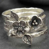 BAGUE VINTAGE FLEUR ARGENT