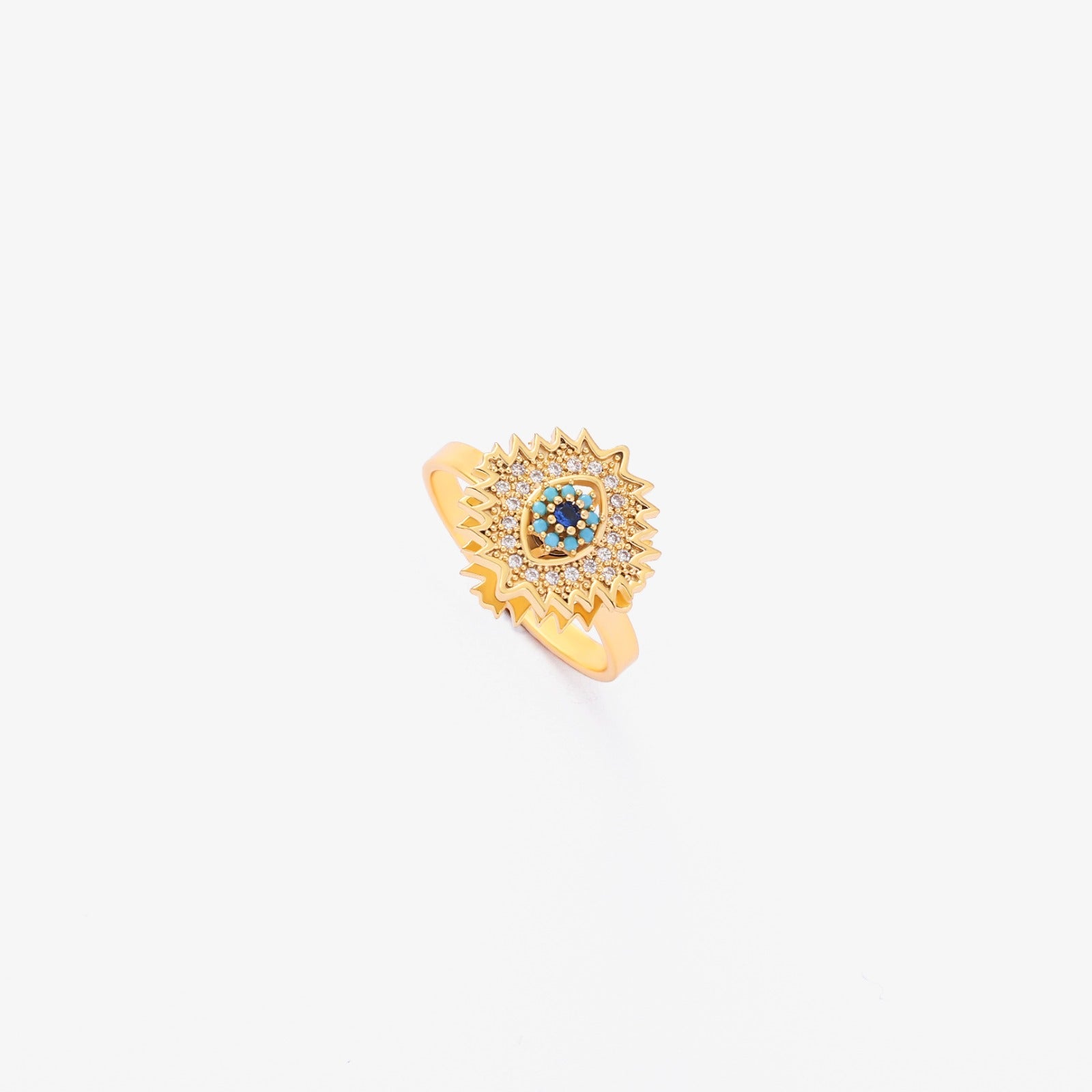 Bague Saphir Soleil Rayonnant Rotatif | Or
