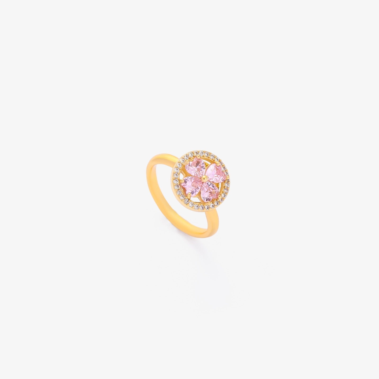 Bague Rose Cœur Fleur Épanouie Rotatif | Or