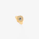 Sapphire Sunburst Spinning Ring | Gold
