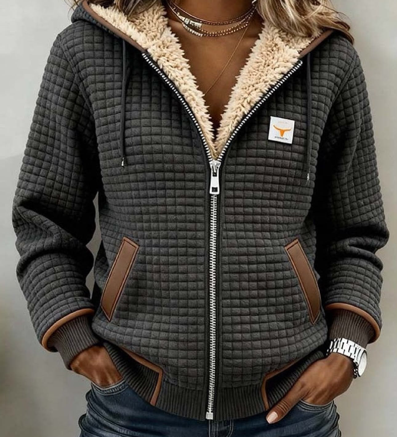 ELEANOR | VESTE SHERPA À CAPUCHE